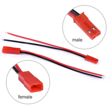 JST 2P Connector Plug Cable 22AWG 20cm Male Female Options for Lipo Battery #67