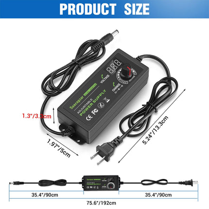 ئەدابتەری هێزی گۆڕاو 9-24V 3A 72W AC/DC بە فیشی EU #A2