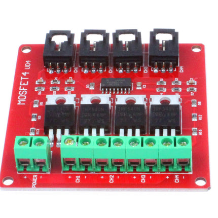 مۆدیوڵی درایڤەری سویچی IRF540 MOSFETی 4-کەناڵی 4-ڕێگایی V4.0+ بۆ ئاردوینو و PLC#163