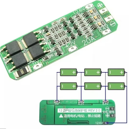 3S 20A Li-ion پاتریی لیتێۆمی 18650 خوێندنی PCB تەختەی پاراستنی BMS#99