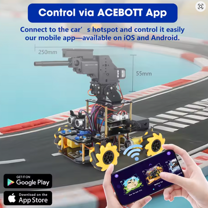 ACEBOTT ESP32 Water Ball Launcher Car Expansion Pack for QD001 with gogglesSuggest order QD006 to unlock more fun of QD005 #