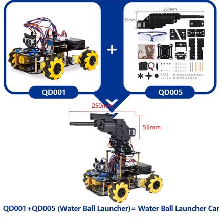 ACEBOTT ESP32 Water Ball Launcher Car Expansion Pack for QD001 with gogglesSuggest order QD006 to unlock more fun of QD005 #