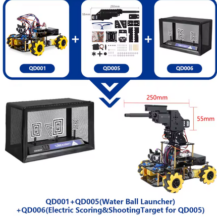 ACEBOTT ESP32 Water Ball Launcher Car Expansion Pack for QD001 with gogglesSuggest order QD006 to unlock more fun of QD005 #