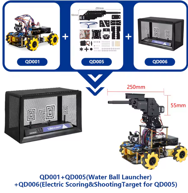 ACEBOTT ESP32 Water Ball Launcher Car Expansion Pack for QD001 with gogglesSuggest order QD006 to unlock more fun of QD005 #