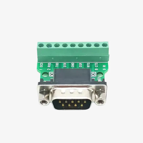 لوحة محول تفكيك DB9 إلى أطراف لولبية (9-سنون RS232 / RS485) - أنواع ذكر وأنثى #105