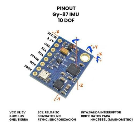 GY-87 10DOF IMU Sensor Module (MPU6050, HMC5883L, BMP180) #12