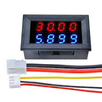 ڤۆڵتمیتەر و ئەمیتەری دووانەیی LED ی قەبارە 0.28 ئینج 100V 10A (پیشاندانی شین + سوور) #239
