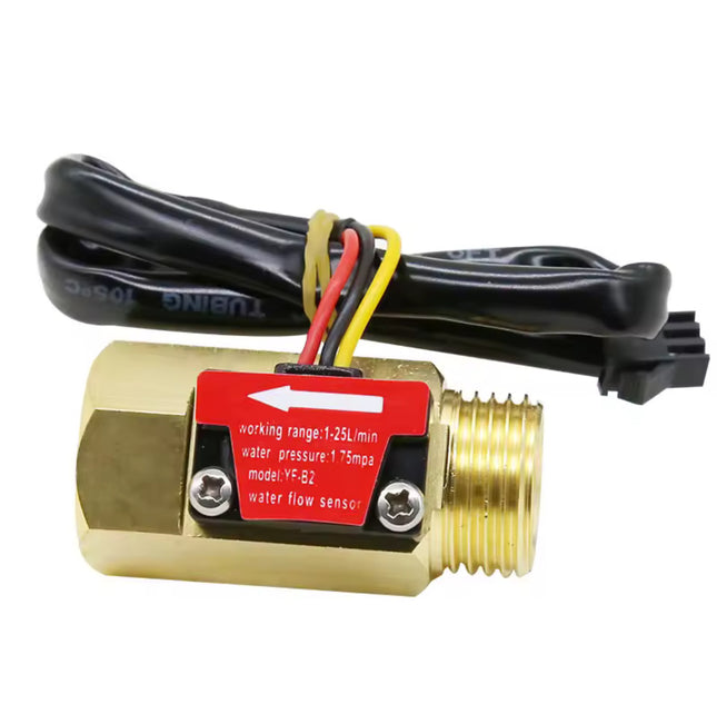 Water Flow Sensor (Sea) YF-B2 Flowmeter G1/2 1-25L/min 5-15V Brass #26