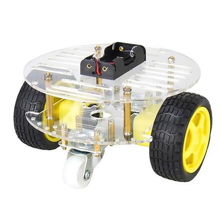2WD Mini Round Double-Deck Smart Robot Car Chassis DIY Kit #A7