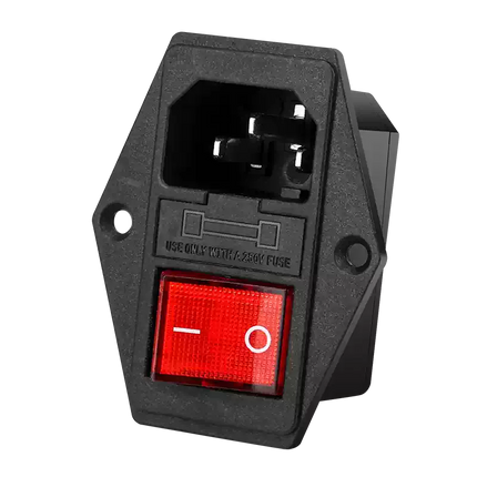 3-in-1 AC Power Socket Module with Illuminated 4-Pin Switch & Fuse Holder (Snap-in Style)#112