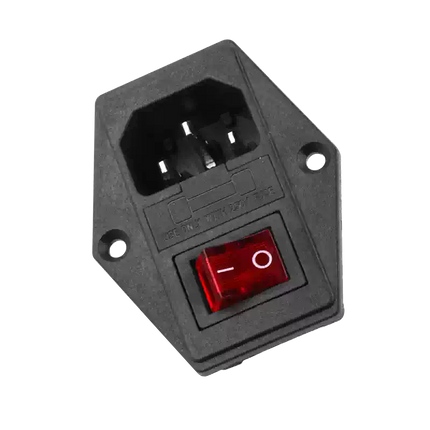 3-in-1 AC Power Socket Module with Illuminated 4-Pin Switch & Fuse Holder (Snap-in Style)#112