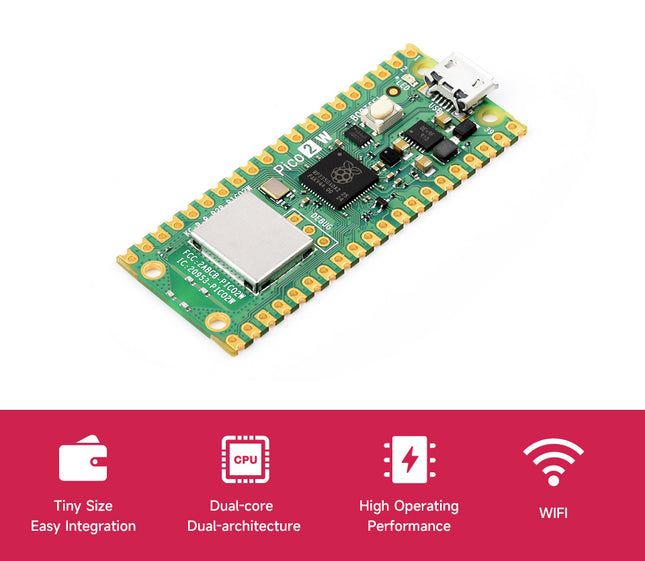 Raspberry Pi Pico 2 W Wireless Dual Core Microcontroller Board RP2350 #75