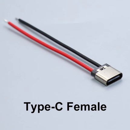 TYPE C Female Connector 2P Power Charging Socket with Pre Soldered Wires #191