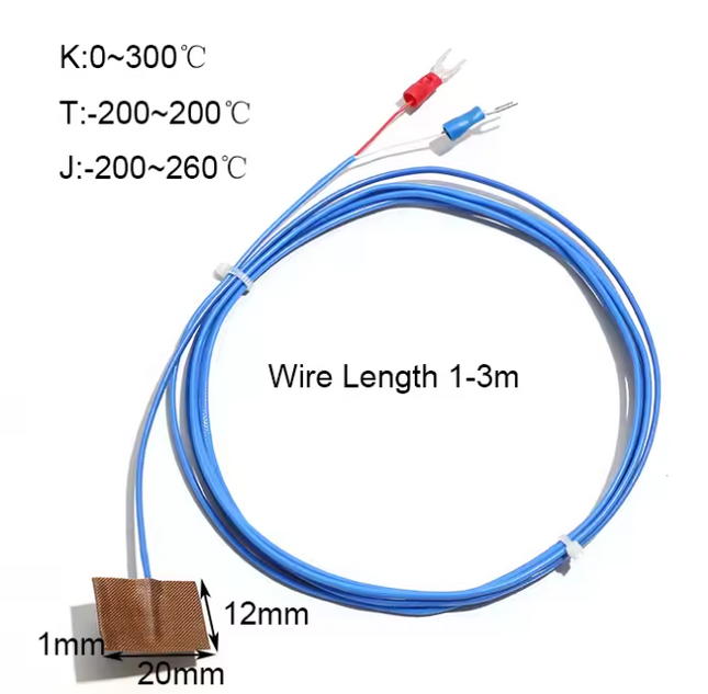 Surface Thermocouple K type Temperature Probe High Temperature Resistance Thermo-couple Wire 1 Meter #14