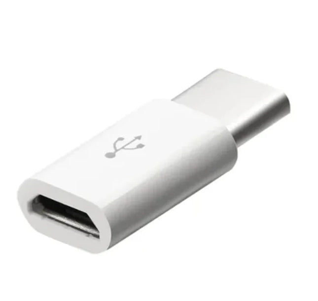 White Micro USB to Type C Charger Connector Adapter #191