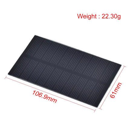 پانیۆڵی خۆری 1W 5V مۆنۆکریستاڵاین سیلیكۆن پانێڵی دروستکردنی وزەی خۆری DIY قەبارە: 107*61مم#87