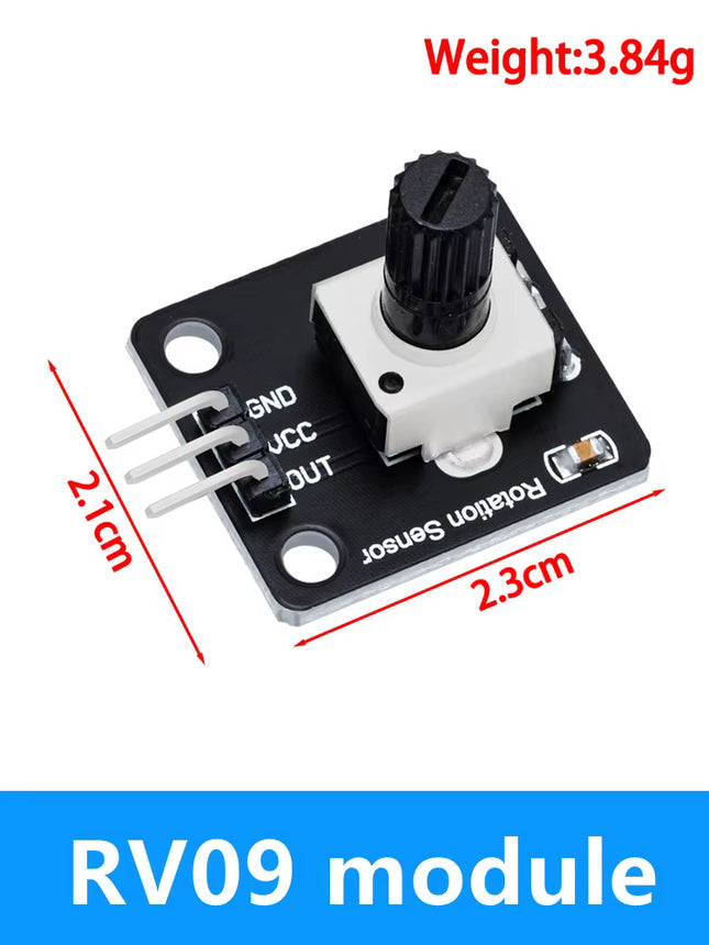 وحدة مقياس الجهد الدوار TZT التناظرية مع مقبض للوحة تطوير Raspberry Pi Arduino Electronic Blocks RV09 مشفر دوار لـ arduino#39