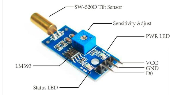 2-channel angle sensor module Angle switch Highly sensitive tilt sensor module #17