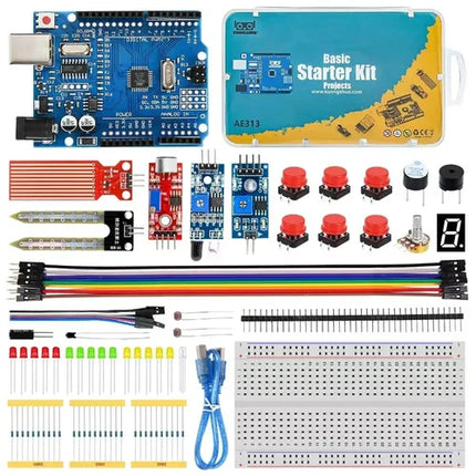 ACEBOTT Starter Kit Arduino UNO R3 Basic with Tutorial & Plastic Storage Box #B7