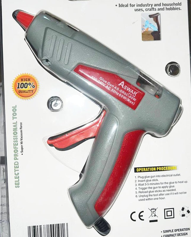 Aswar Industrial Glue Gun 60W High-Efficiency - Blue Series Thermal Melting Tool #D4