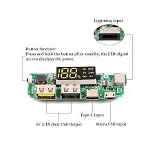 18650 5V 2.4A Lithium Battery Digital Display Charging Module Dual USB Output Band Display Booster Mmodule