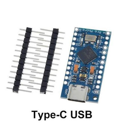 لوحة تطوير اردوينو برو مايكرو ATmega32U4-MU بمنفذ USB-C 5 فولت/16 ميجاهرتز (رؤوس غير ملحومة) #B2