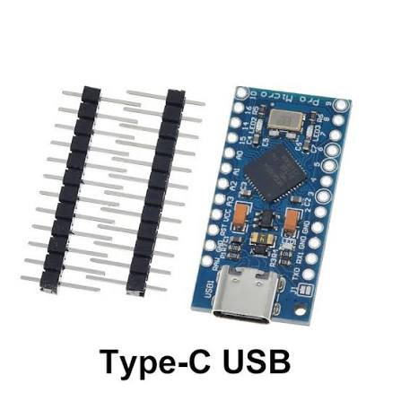 لوحة تطوير اردوينو برو مايكرو ATmega32U4-MU بمنفذ USB-C 5 فولت/16 ميجاهرتز (رؤوس غير ملحومة) #B2