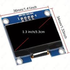 وحدة عرض OLED مقاس 1.3 بوصة SH1106 128×64 I2C/IIC بيضاء 4-سنون #A5