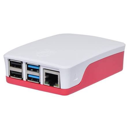 صندوق الحماية من نوع ABS باللونين الأحمر والأبيض الرسمي من Raspberry Pi 4 Model B - غطاء واقٍ#C6.1