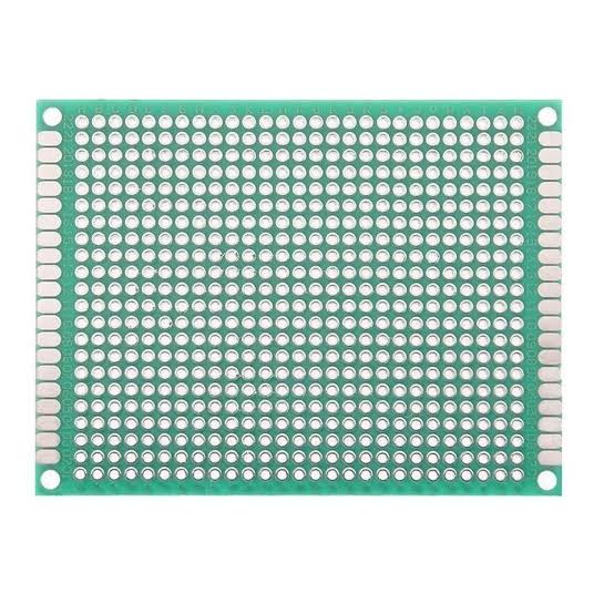 تەختەی نموونەیی PCB ی گشتگیر 6*8سم بە قورتی تاک-لایەنە و قووڵی کونی 2.54ملم