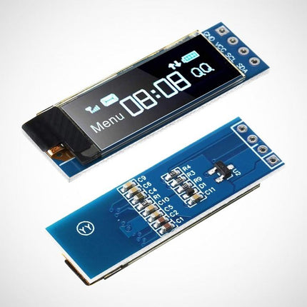 شاشة عرض OLED LCD بيضاء / زرقاء مقاس 0.91 بوصة 128x32 IIC I2C وحدة DIY بمحرك IC SSD1306 تيار مستمر 3.3 فولت 5 فولت #72
