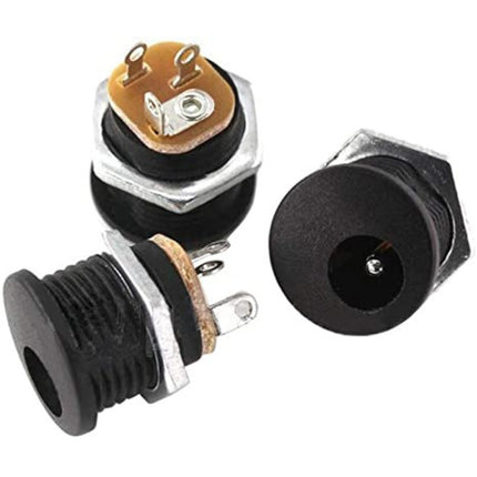 DC-022 Female DC Power Jack Panel Mount Socket - 5.5mm x 2.1mm with Hex Nut#165
