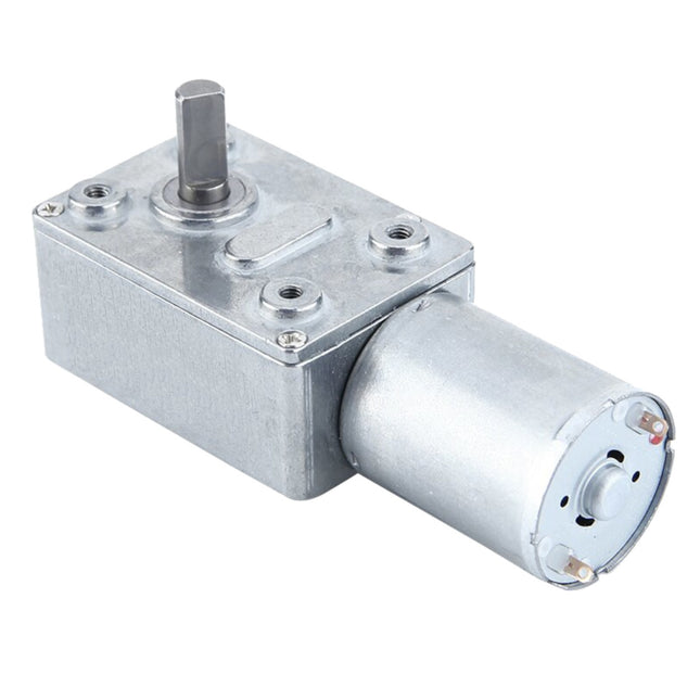 JGY370 12V 90RPM Self-Locking Worm Gear Motor with Hollow Shaft #E6