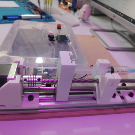 Smart Syringe Pump Pro ESP32 Web & OLED Controlled Linear Injector