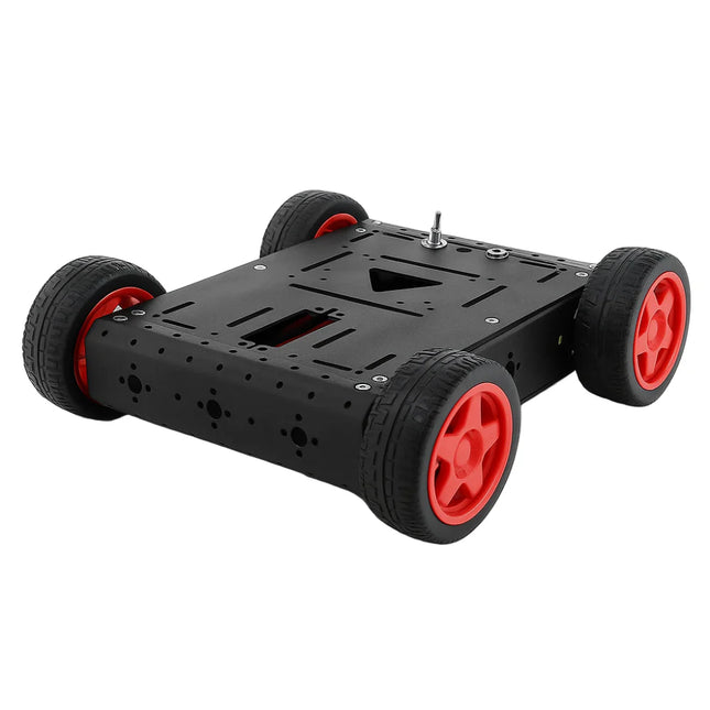 هيكل سيارة روبوت دبابة 4WD معدنية ذكية - منصة مجنزرة شديدة التحمل (أسود)#148