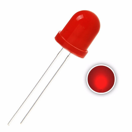 LEDی 10mm زۆر ڕووناک و کوالێتی بەرز (سوور / زەرد / سەوز / شین / سپی) - 28mm پێشەنگ #235