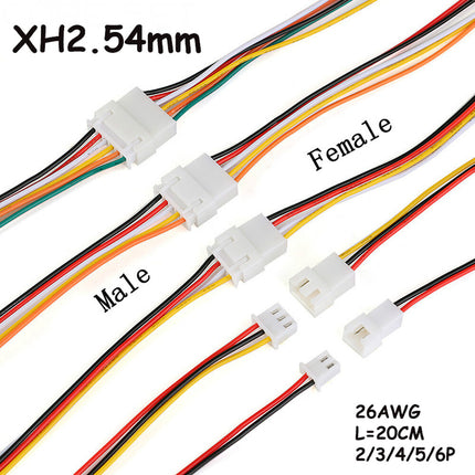 کابڵی وایەری تاک-سەر XH2.54mm Multi-Pin 26AWG 20cm (2P, 3P, 4P, 5P, 6P, 7P, 8P, 9P, 10P) #D3