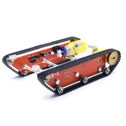 Tank Robot Smart Car Chassis + پلیتی ئەکریلیک ئینتێگرێتد تراکی ٢ ماتۆڕ #131